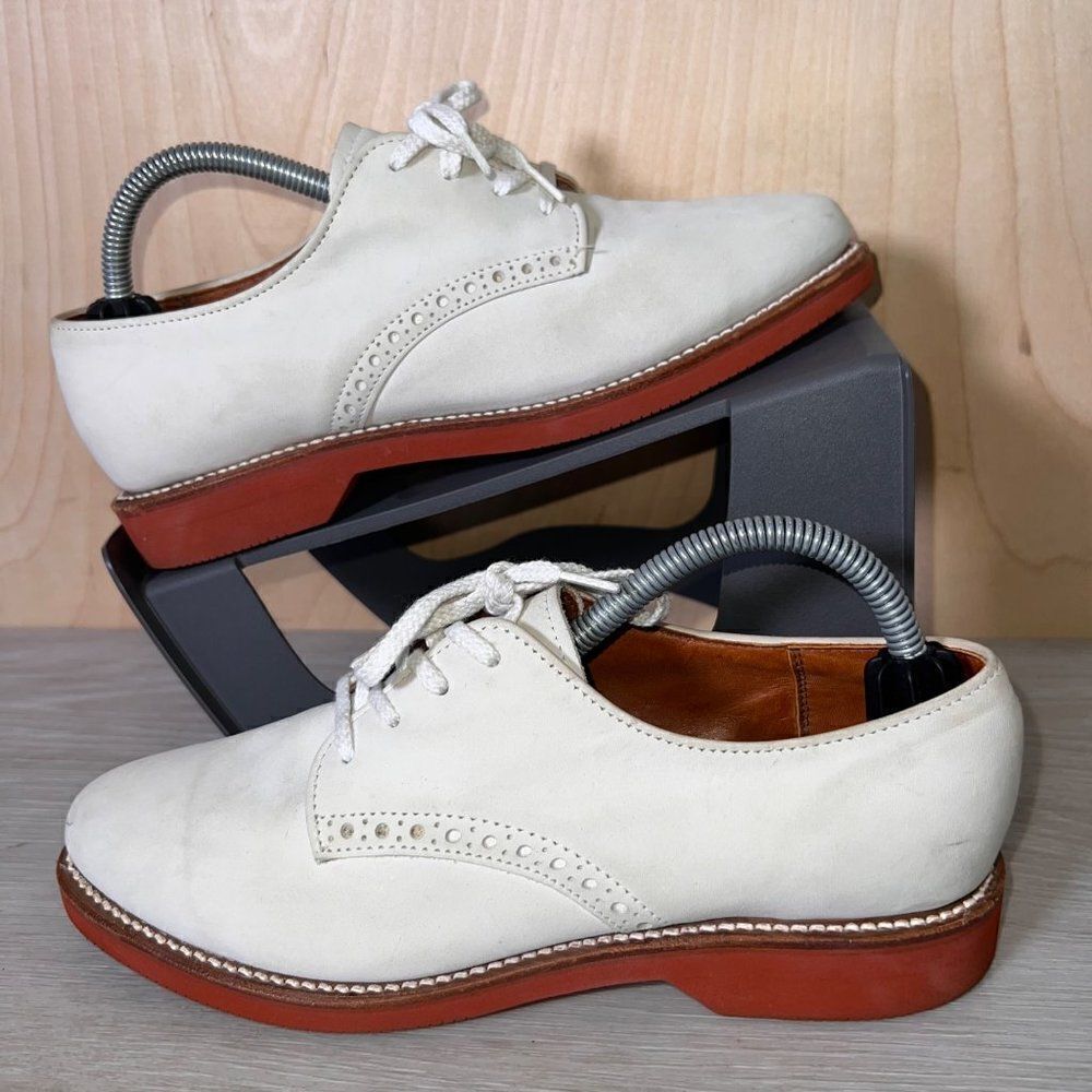 Brooks Brothers Cream Suede Oxfords W3005 Women's 6.5 (Narrow AA)‎